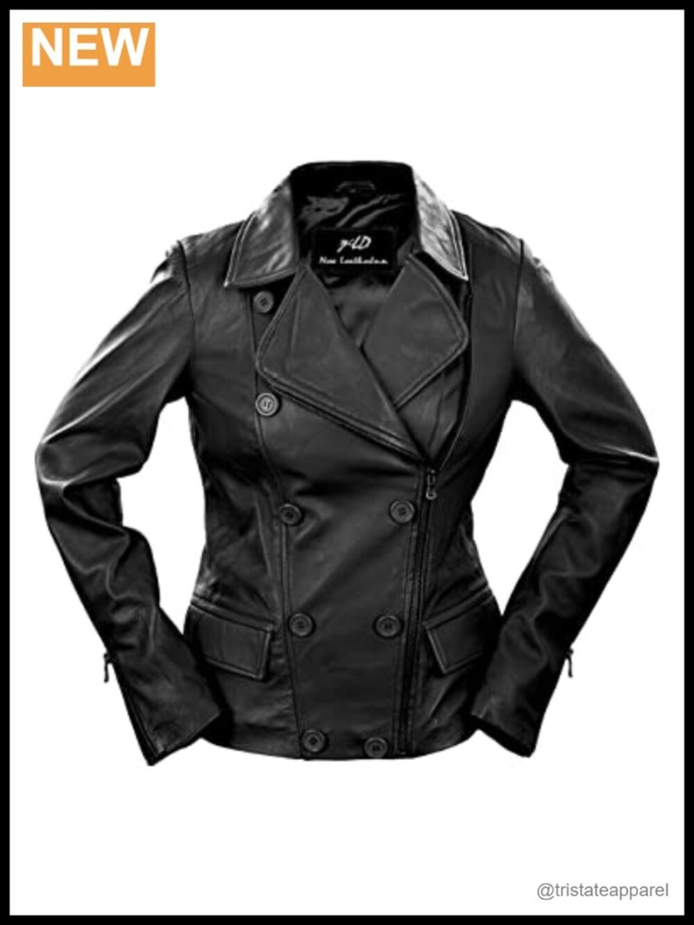 Stitched Lambskin Leather Jacket Women Tailored Moto Motorcycle Coat